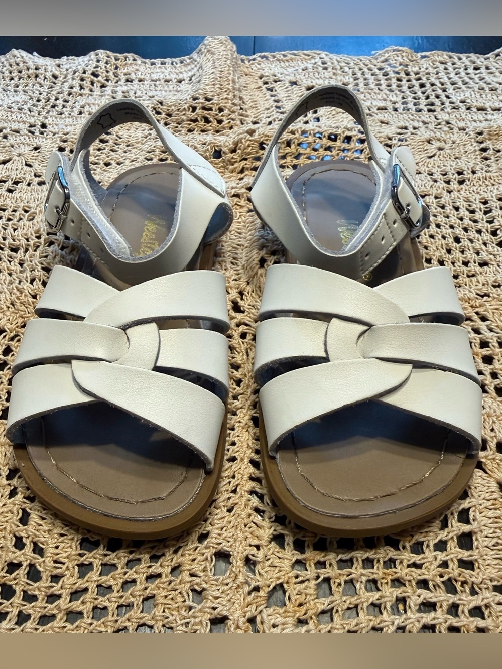 Weestep White Leather Sandals Size 10